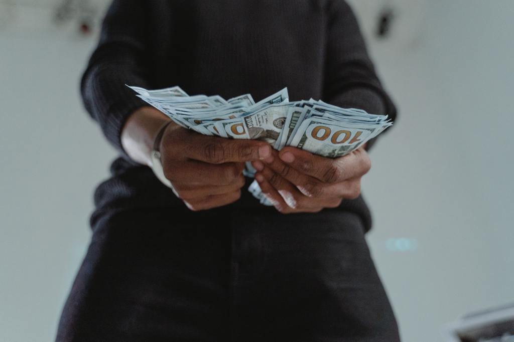 An image of a person holding cash