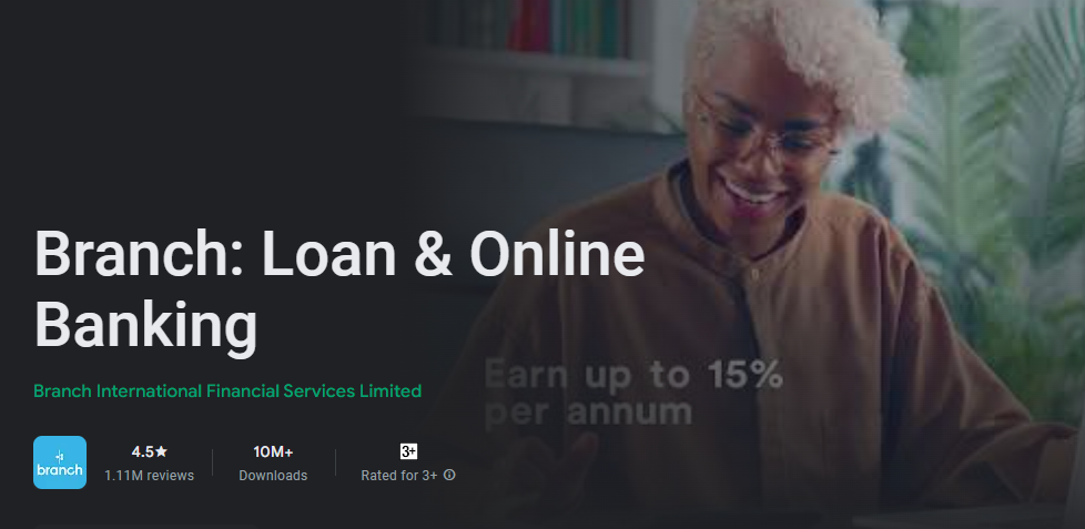 a screenshot of Branch loan app